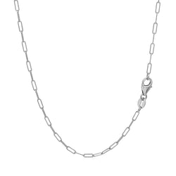 14K White Gold Fine Paperclip Chain (1.50 mm)