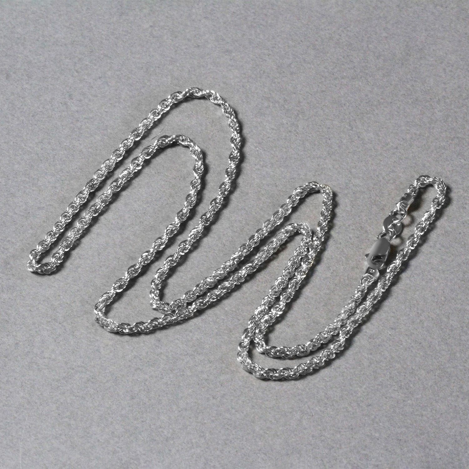 14k White Gold Light Rope Chain (2.00 mm)