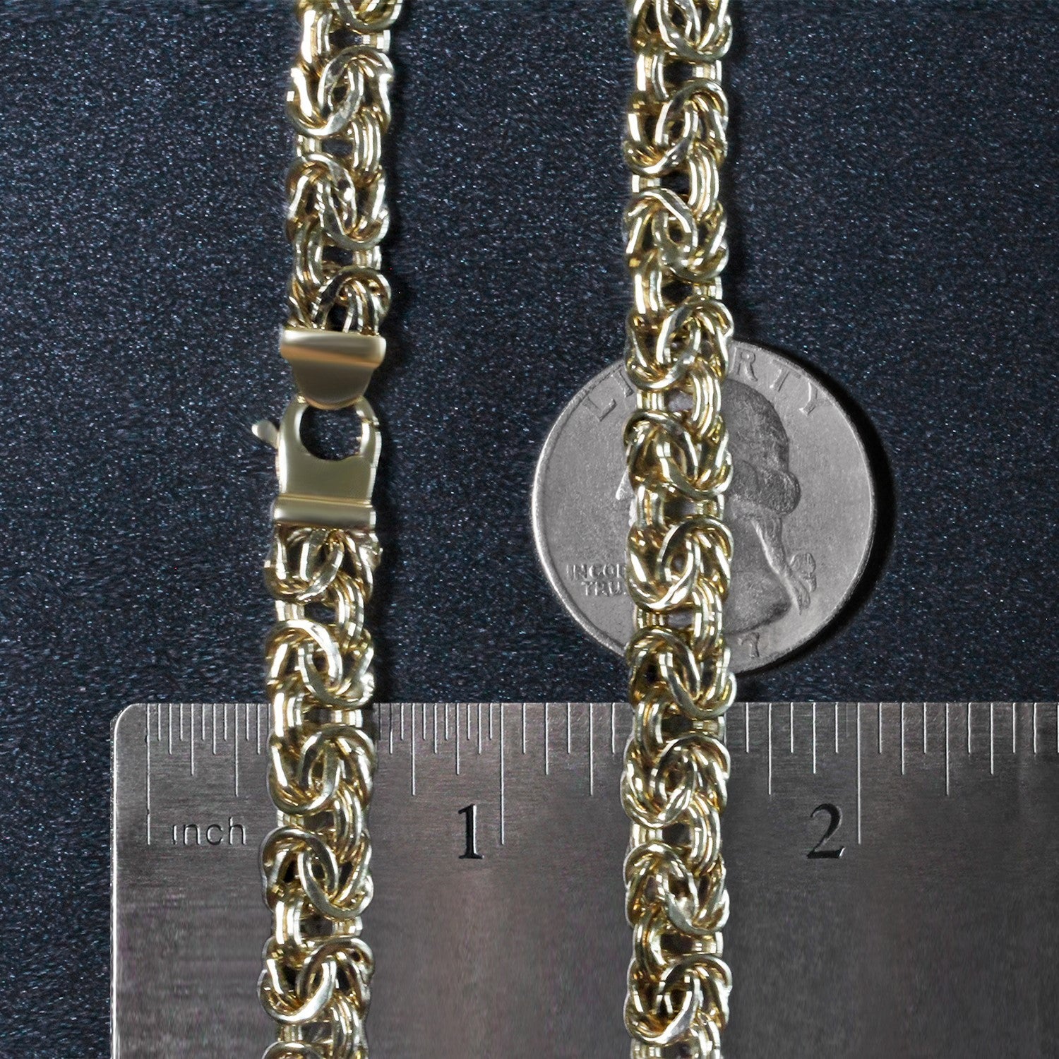 14k Yellow Gold Byzantine Motif Chain Necklace