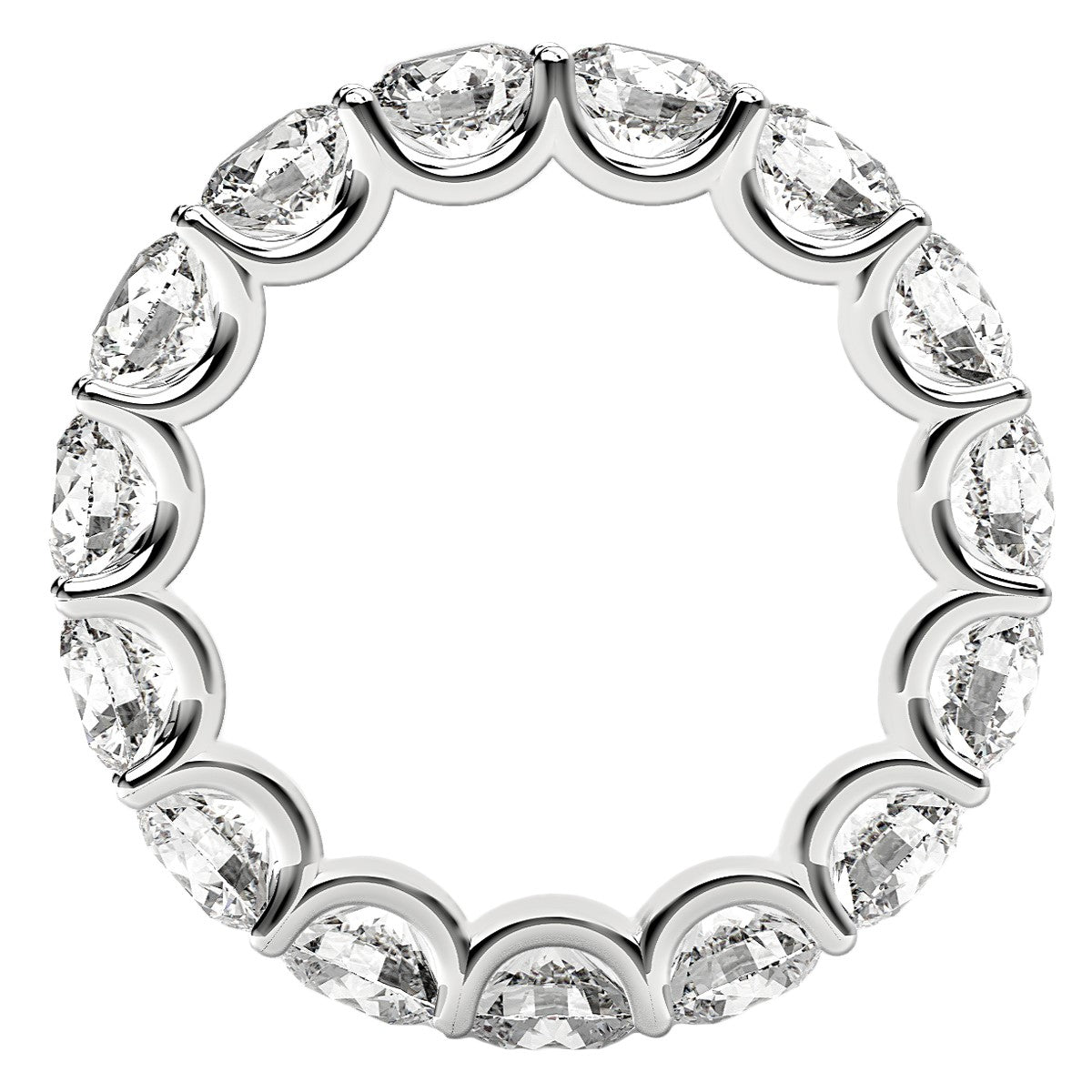 Round Cut Lab Grown Diamond Eternity Ring in 14k White Gold (5 cttw FG/VS2)