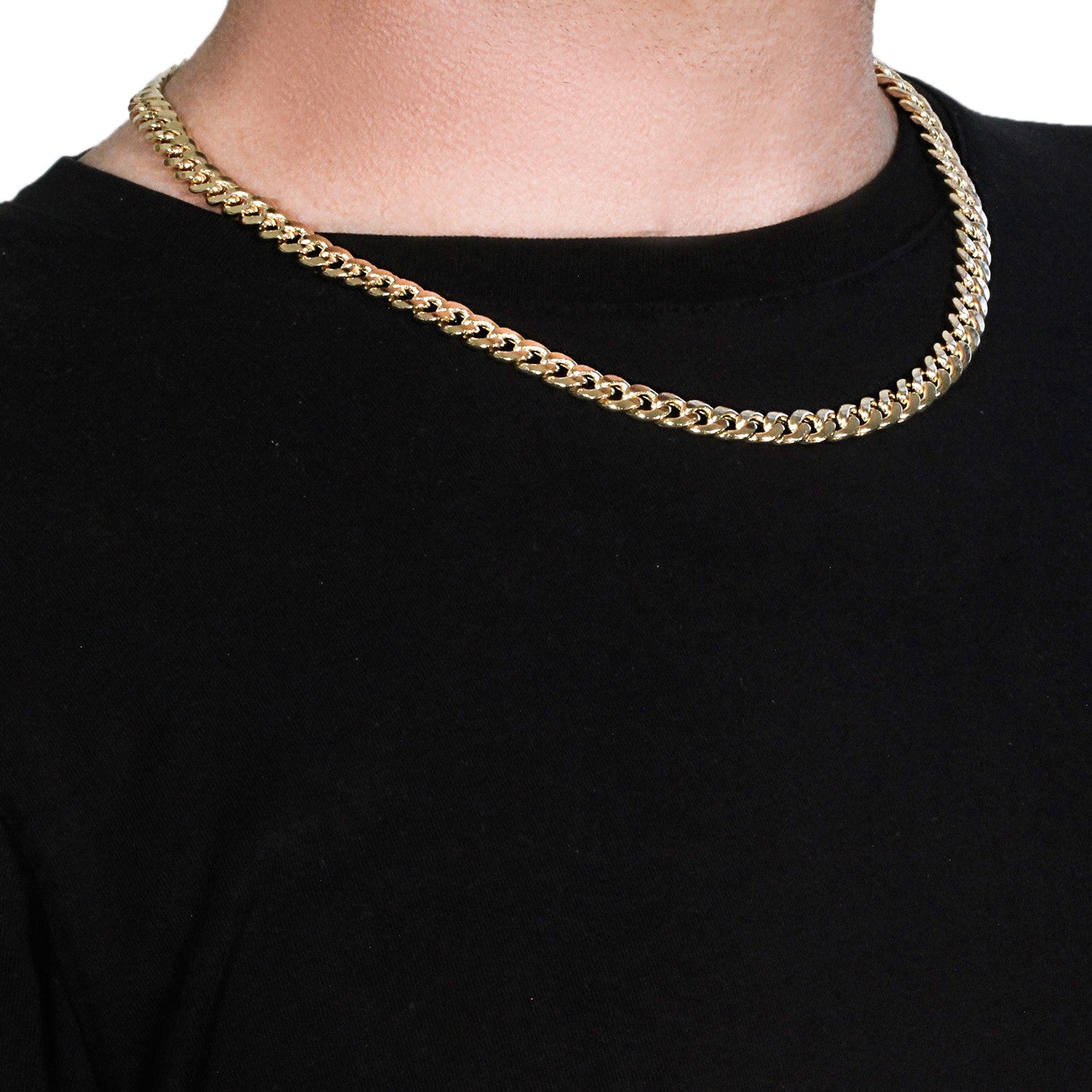 14k Yellow Gold Miami Cuban Semi Solid Chain (8.00 mm)