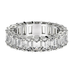 Emerald Cut Lab Grown Diamond Eternity Ring in 14k White Gold (6 cttw FG/VS2)