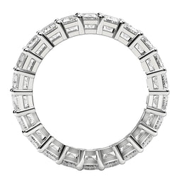 Emerald Cut Lab Grown Diamond Eternity Ring in 14k White Gold (6 cttw FG/VS2)